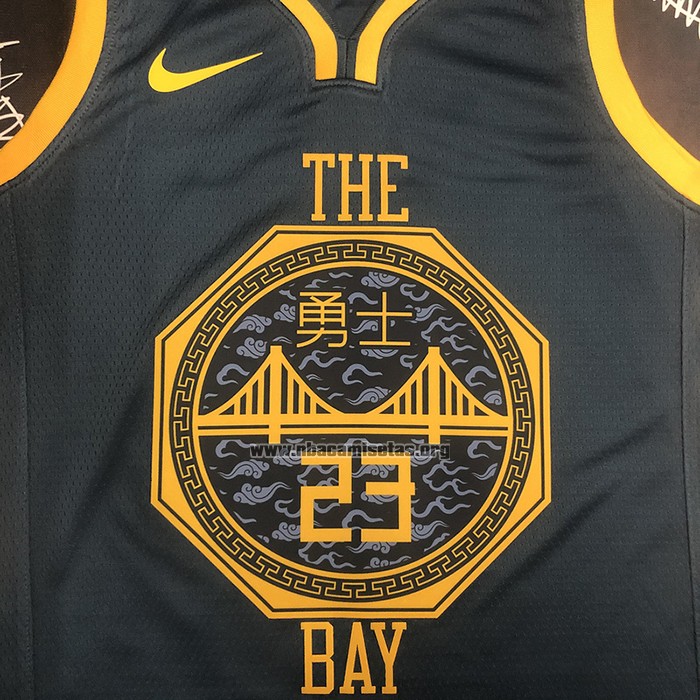 Camiseta Golden State Warriors Draymond Green NO 23 Ciudad 2018-19 Azul